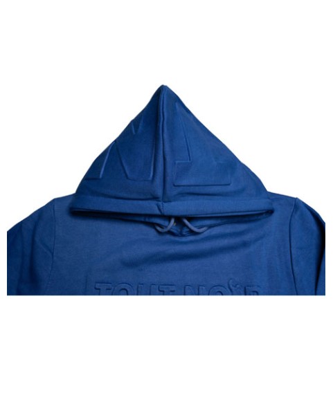 Blue Embossed Logo Hoodie (Euro Slim Fit)